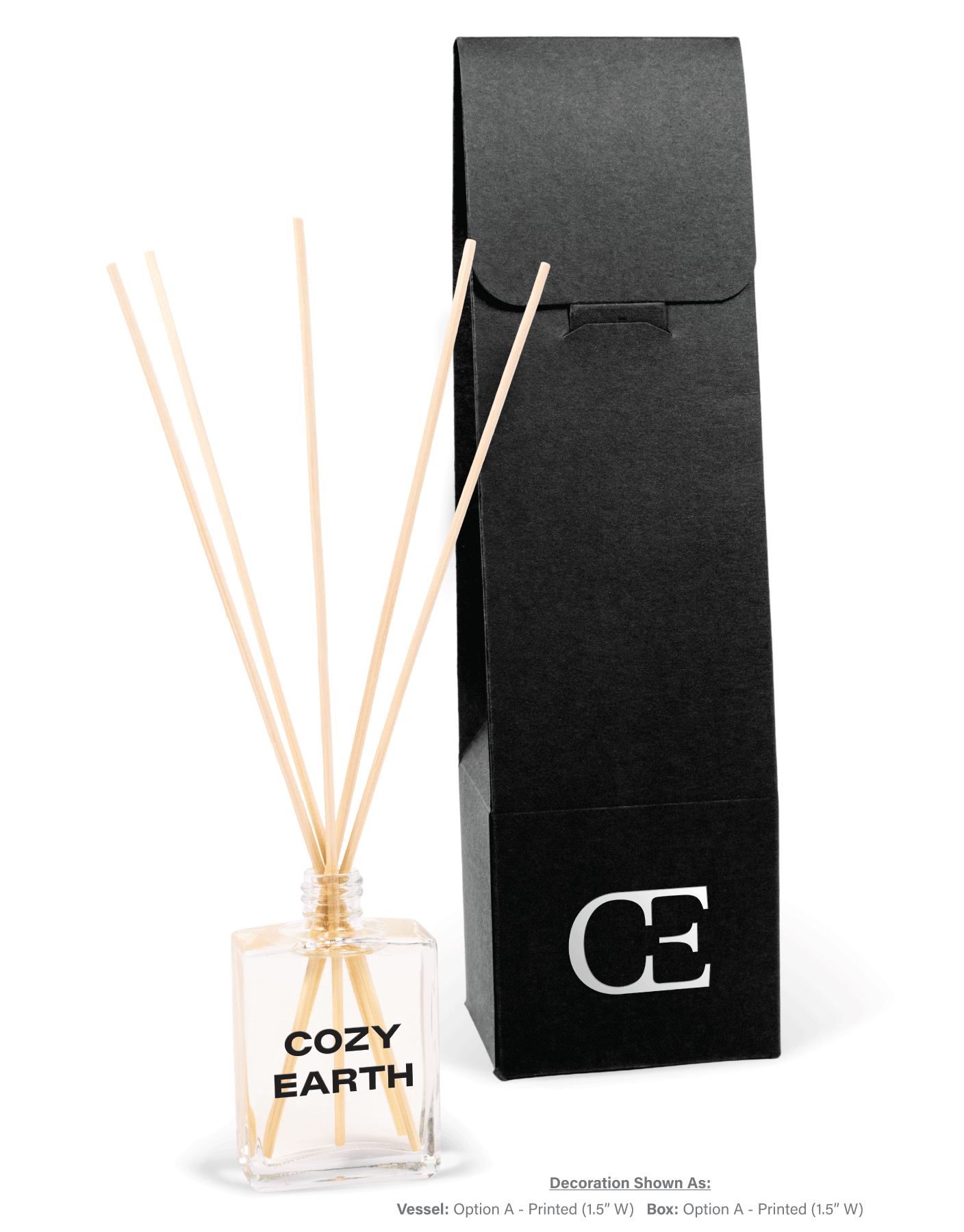 2 oz mini reed diffuser with custom branding and black gift box