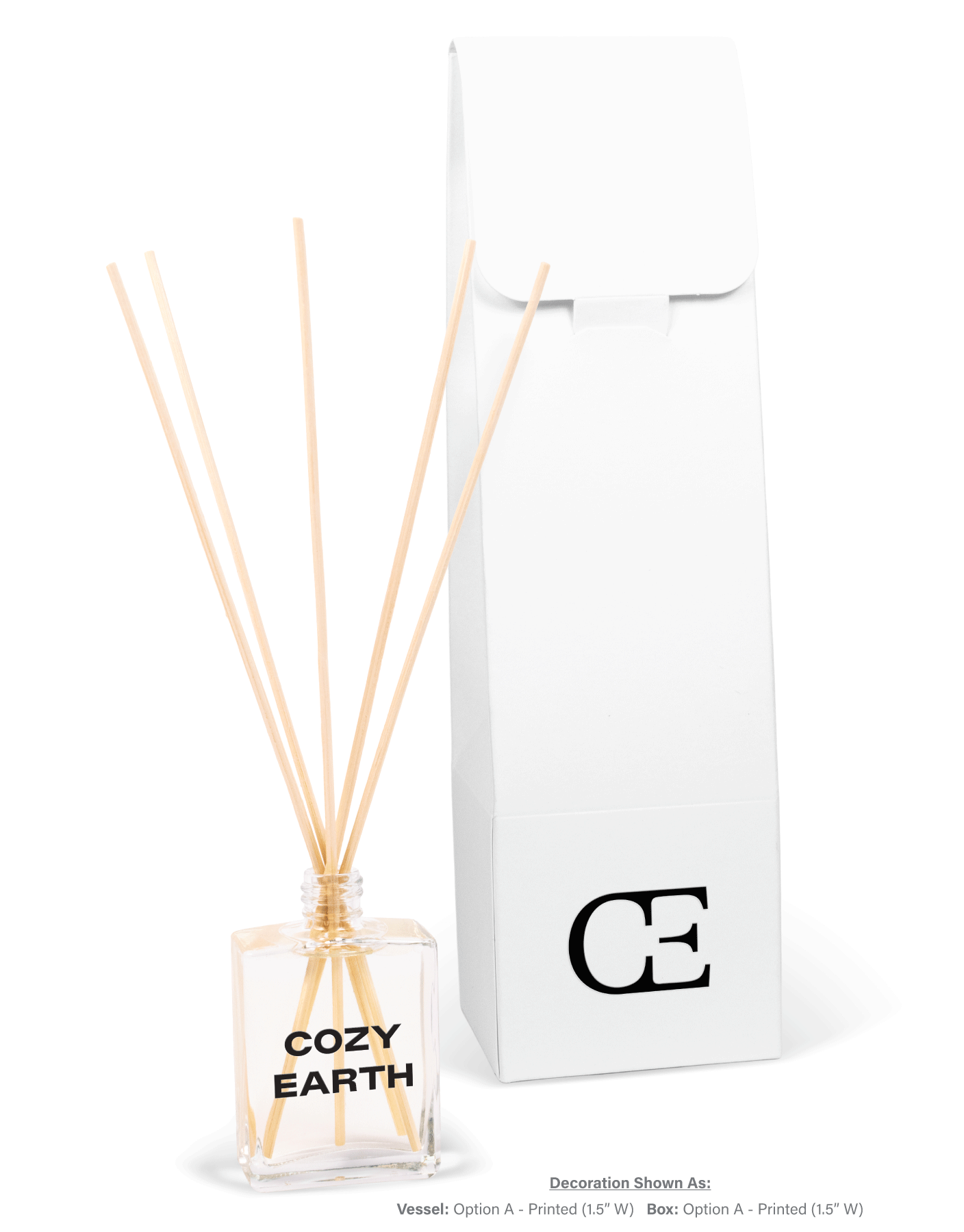 2 oz mini reed diffuser with custom branding and white gift box
