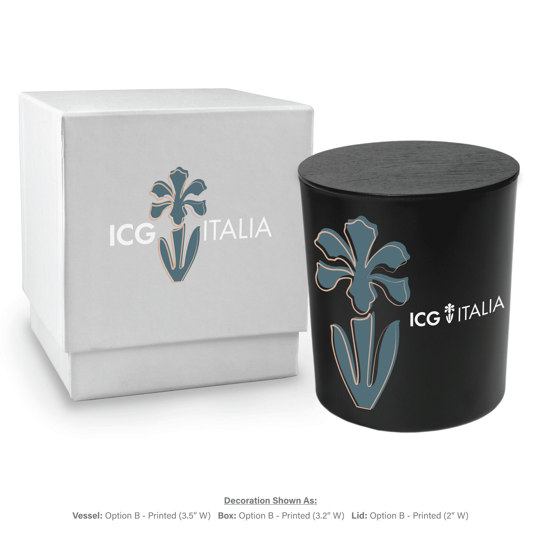 14 oz. Black Luxury Candle with Gift Box - Printed
