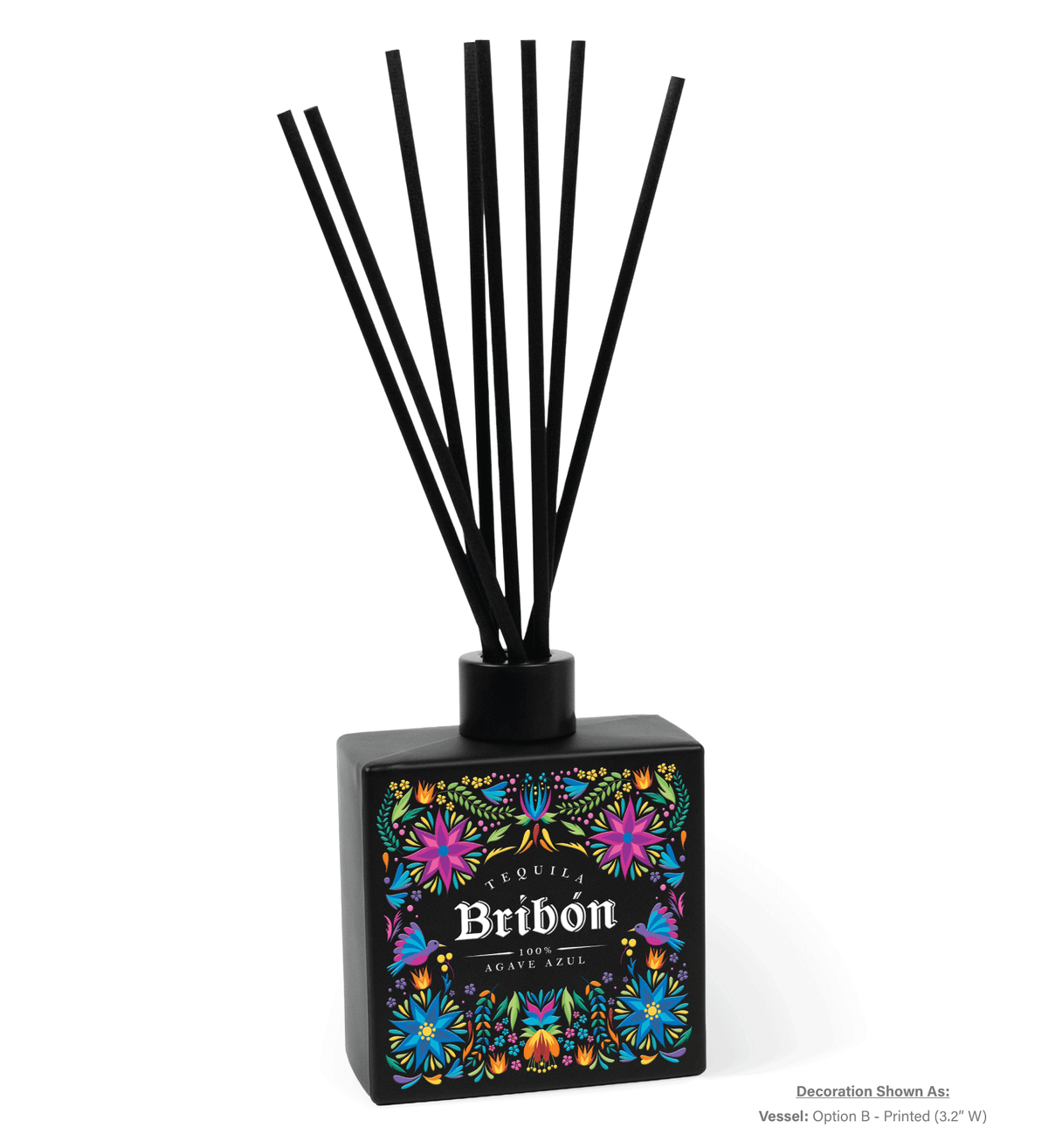 8 oz. Black Reed Diffuser with custom logo printing, Bath Promotions