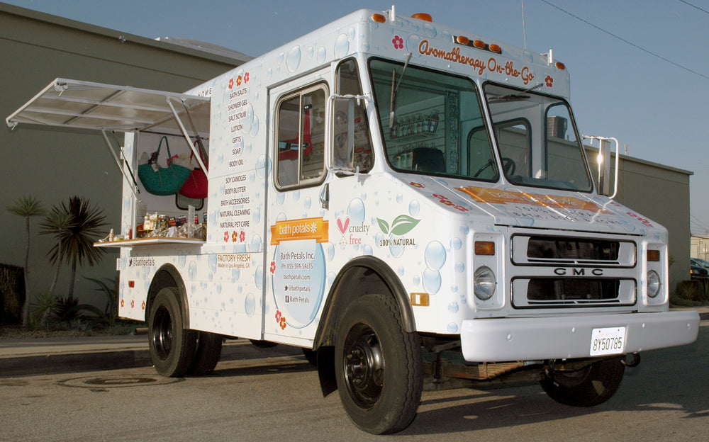 Front view of the Bath Promotions Aromatherapy Truck