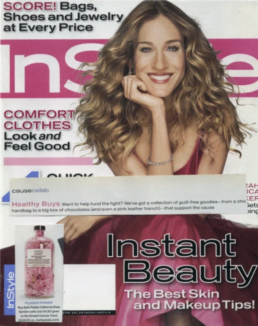 Bath Petals California Rose Garden Bath Salts featured in InStyle ‘causeceleb: Healthy Buys’