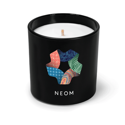 9 oz black glass candle with 4 Color logo